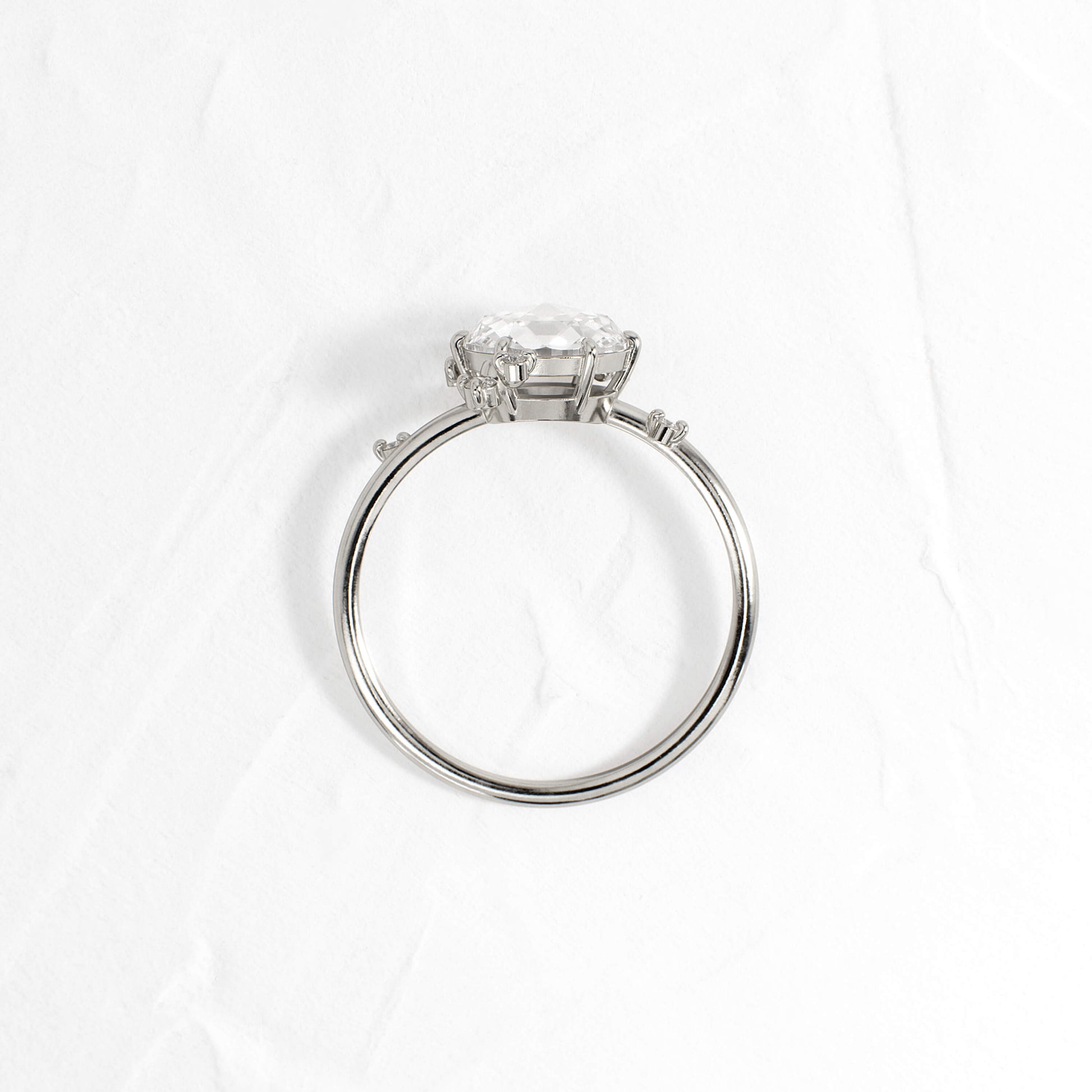 Cluster-Rose Cut Lab Grown Diamond Engagement Ring