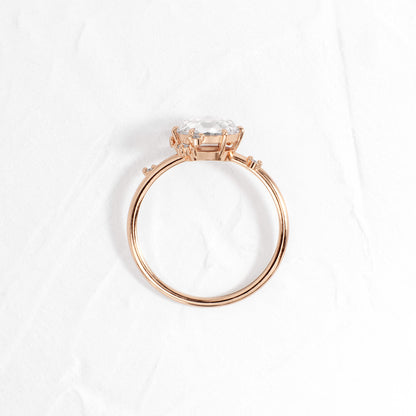 Cluster-Rose Cut Lab Grown Diamond Engagement Ring