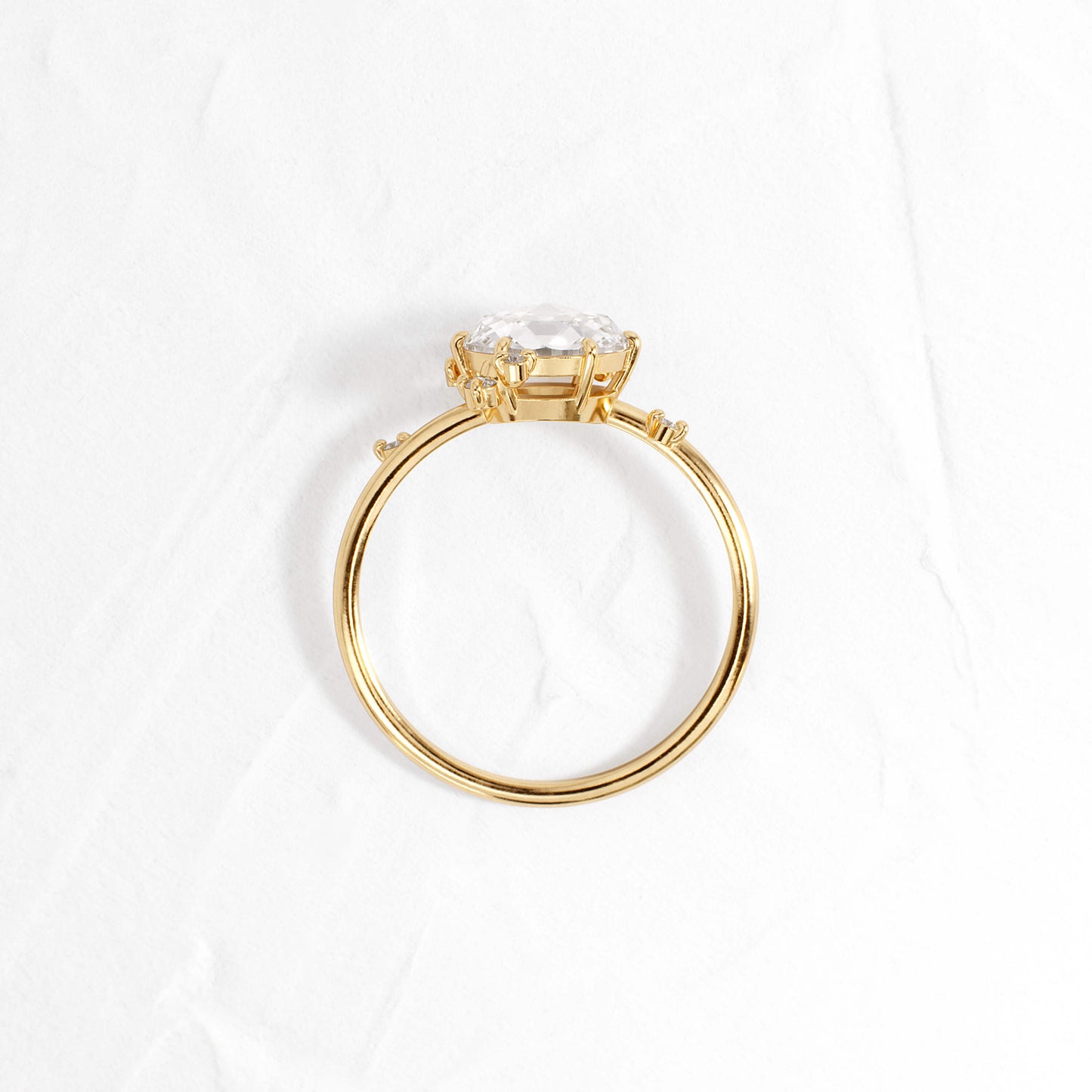 Cluster-Rose Cut Lab Grown Diamond Engagement Ring