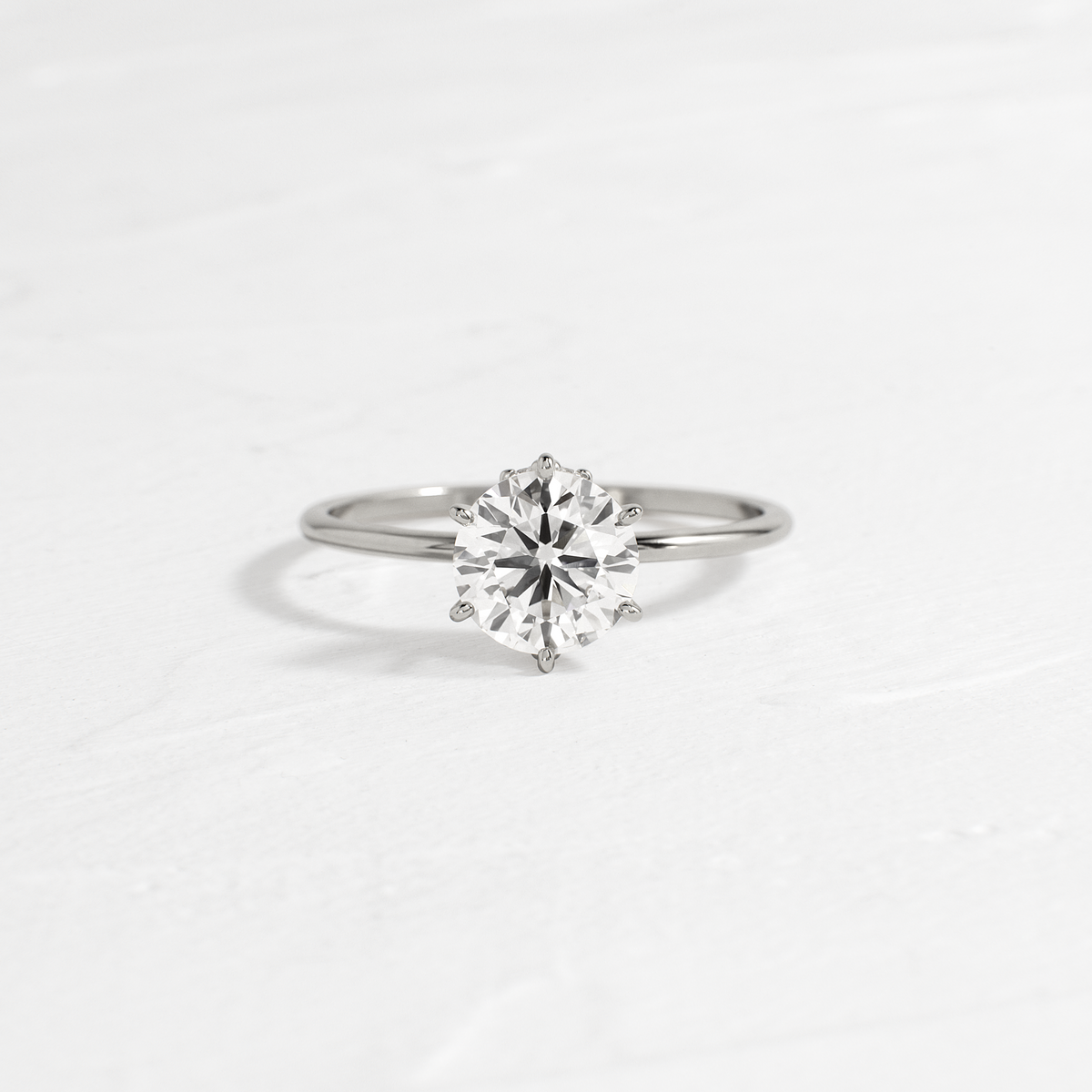 Solitaire with Hidden Stones-Round Lab Grown Diamond Engagement Ring
