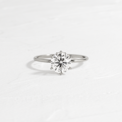 Solitaire with Hidden Stones-Round Lab Grown Diamond Engagement Ring