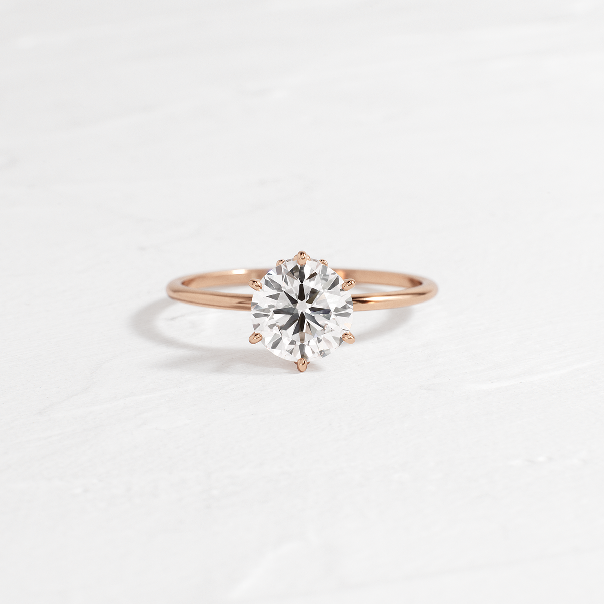 Solitaire with Hidden Stones-Round Lab Grown Diamond Engagement Ring