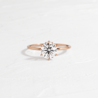 Solitaire with Hidden Stones-Round Lab Grown Diamond Engagement Ring