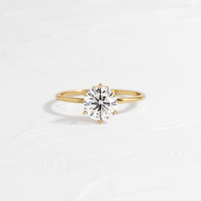 Solitaire with Hidden Stones-Round Lab Grown Diamond Engagement Ring