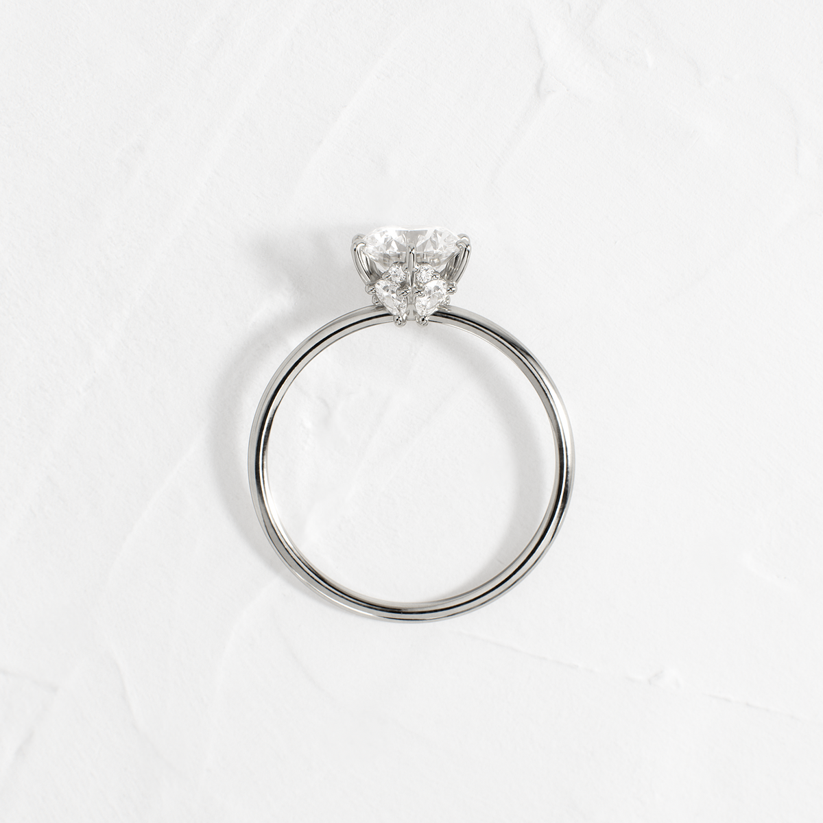 Solitaire with Hidden Stones-Round Lab Grown Diamond Engagement Ring