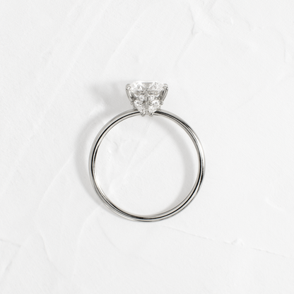 Solitaire with Hidden Stones-Round Lab Grown Diamond Engagement Ring