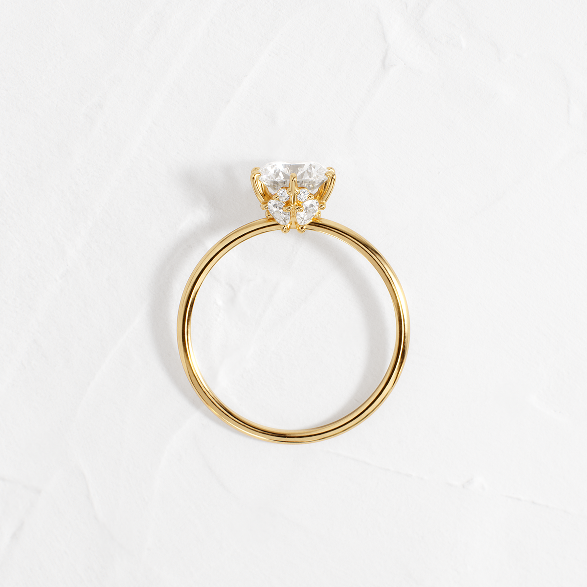Solitaire with Hidden Stones-Round Lab Grown Diamond Engagement Ring