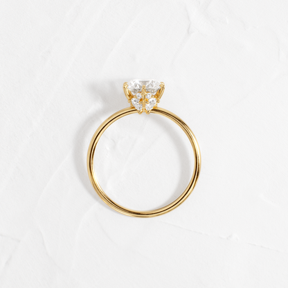 Solitaire with Hidden Stones-Round Lab Grown Diamond Engagement Ring