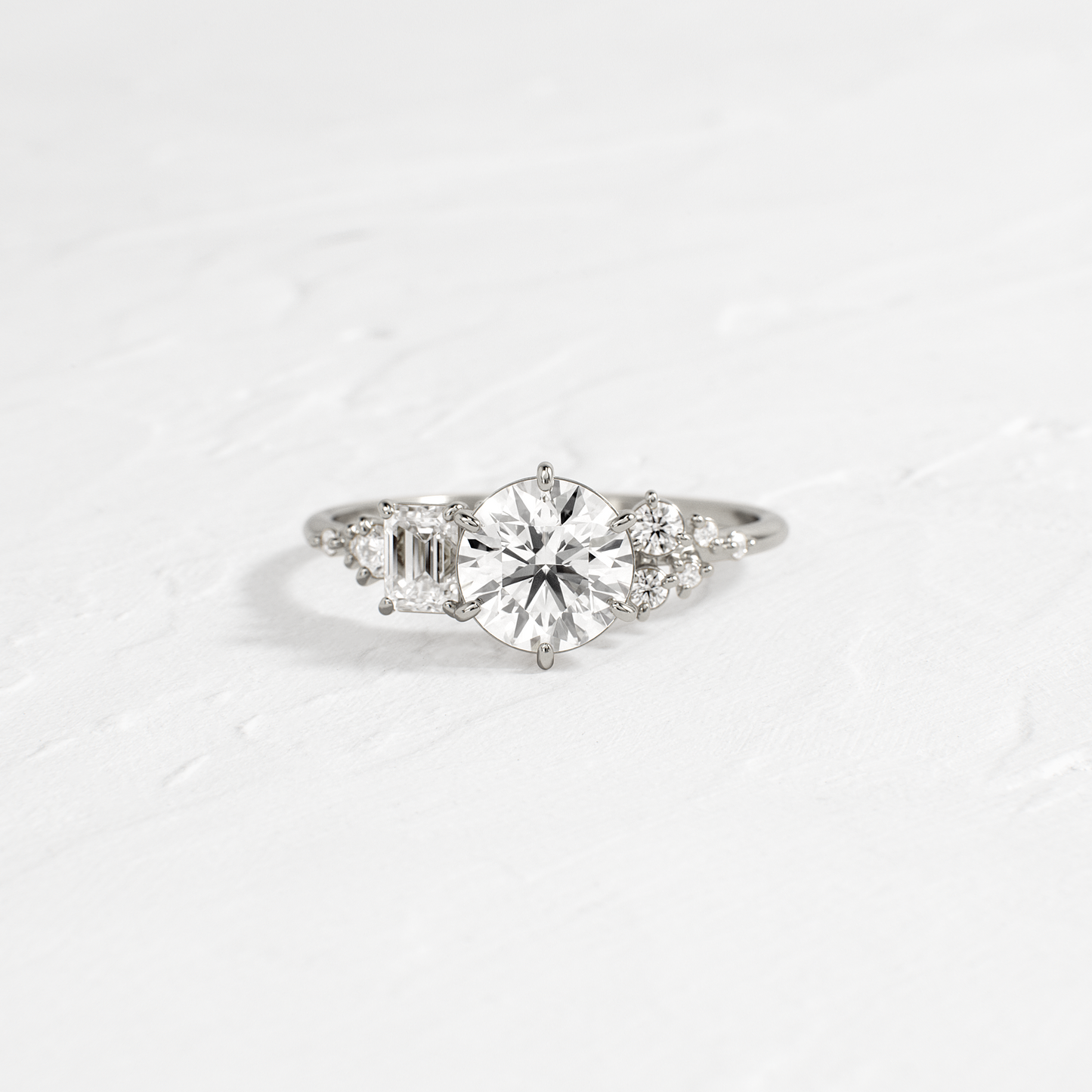 Cluster-Round Lab Grown Diamond Engagement Ring