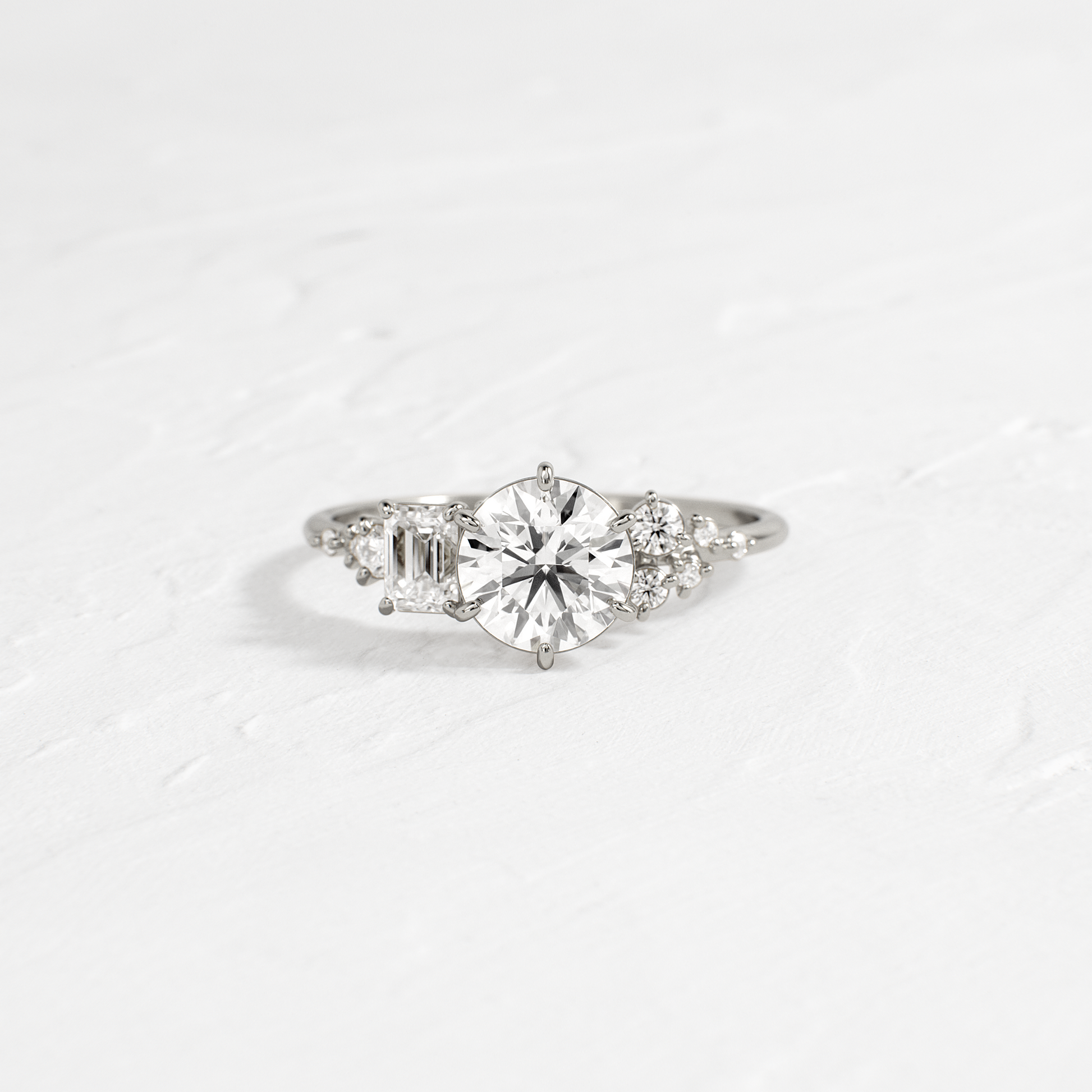 Cluster-Round Lab Grown Diamond Engagement Ring