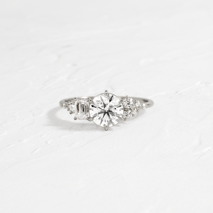 Cluster-Round Lab Grown Diamond Engagement Ring