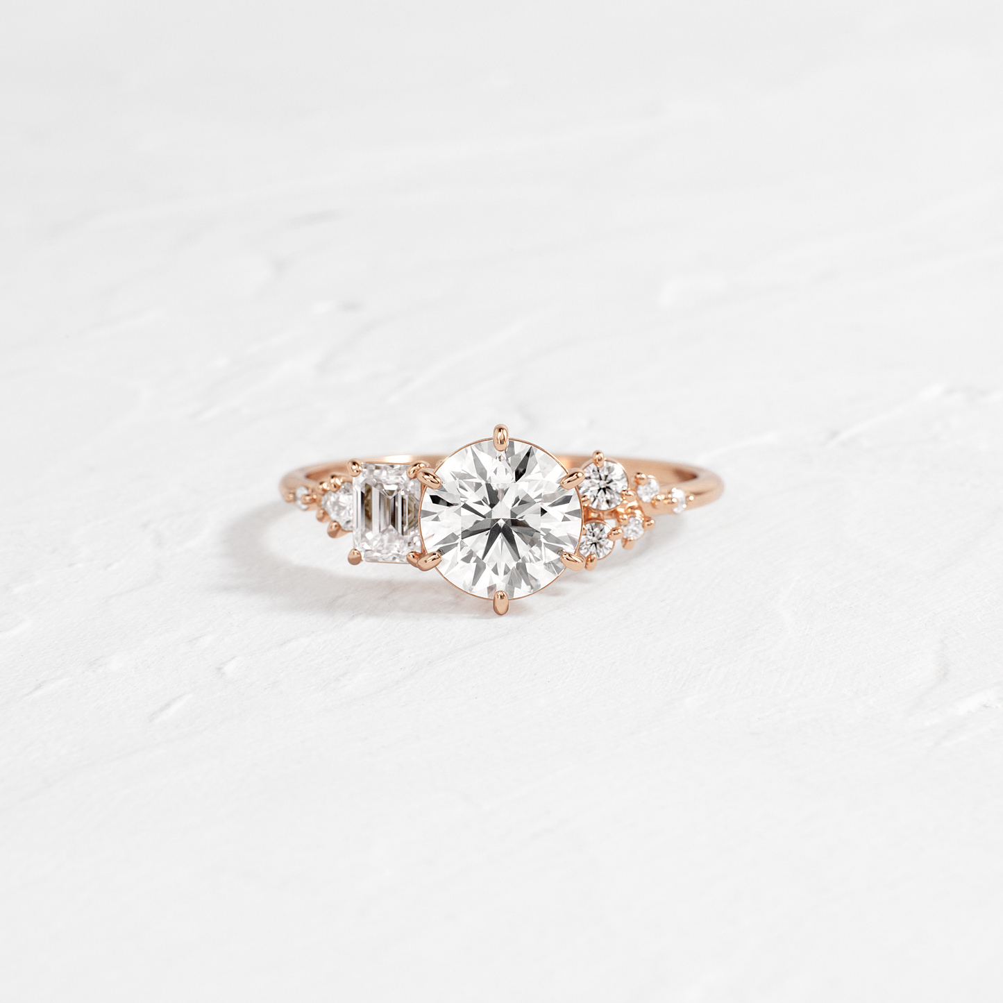 Cluster-Round Lab Grown Diamond Engagement Ring