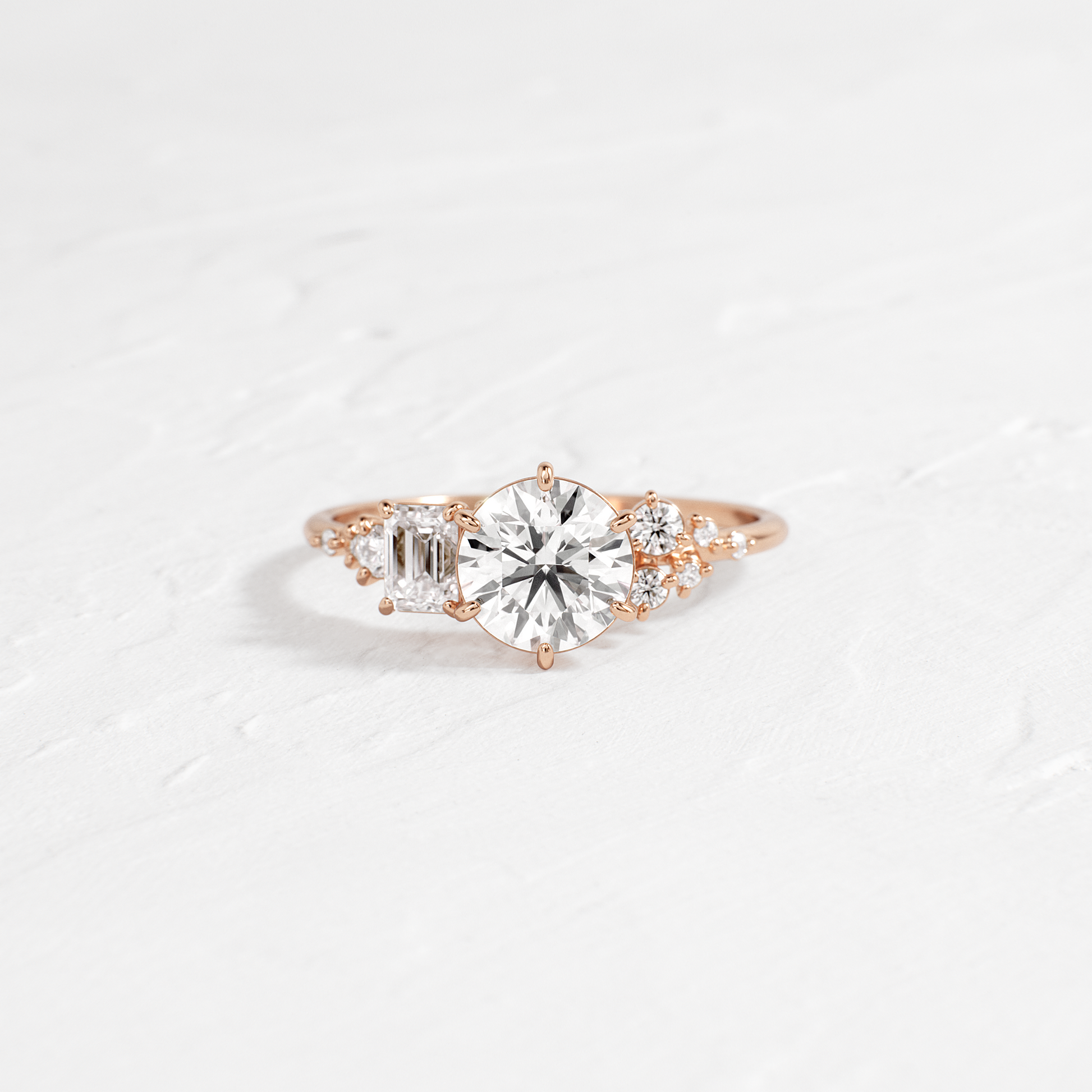 Cluster-Round Lab Grown Diamond Engagement Ring