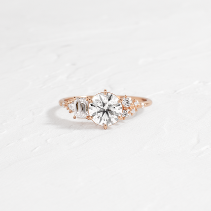 Cluster-Round Lab Grown Diamond Engagement Ring