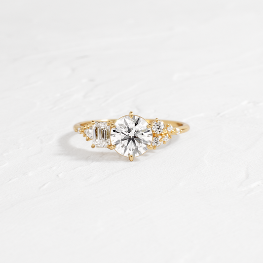 Cluster-Round Lab Grown Diamond Engagement Ring