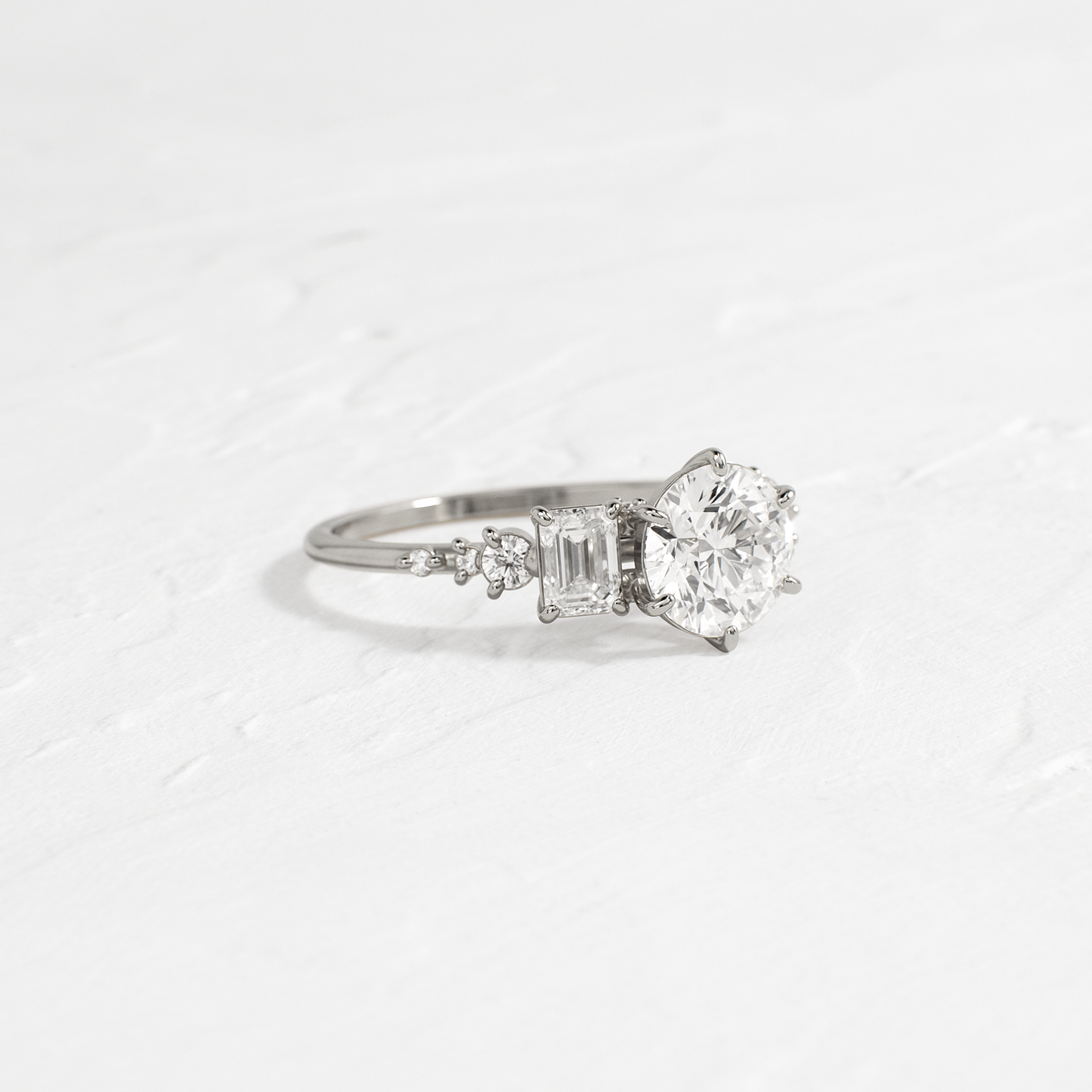 Cluster-Round Lab Grown Diamond Engagement Ring