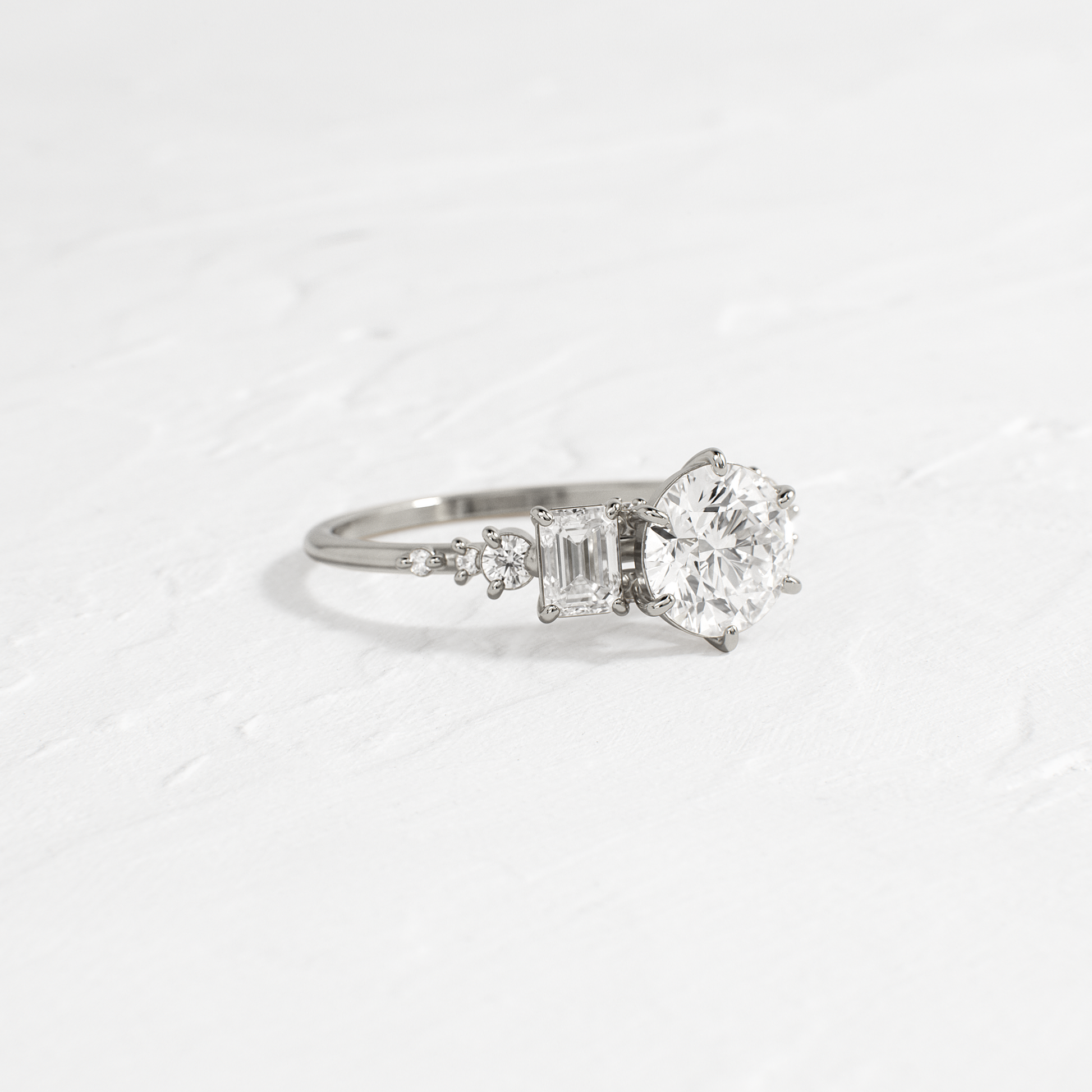 Cluster-Round Lab Grown Diamond Engagement Ring