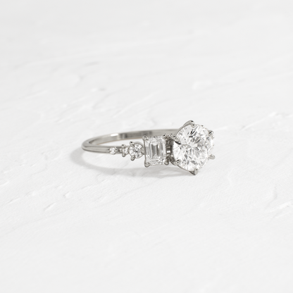 Cluster-Round Lab Grown Diamond Engagement Ring
