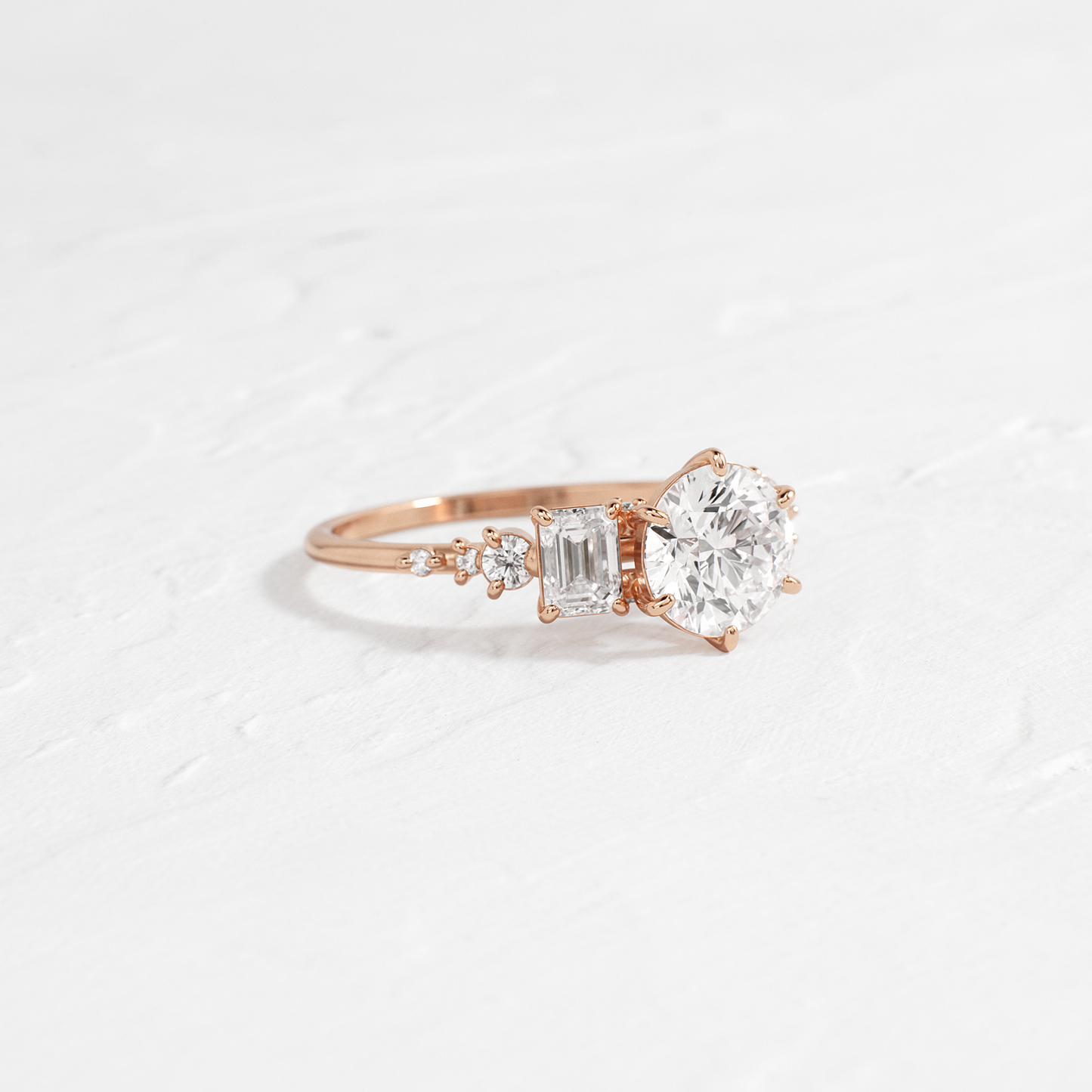 Cluster-Round Lab Grown Diamond Engagement Ring