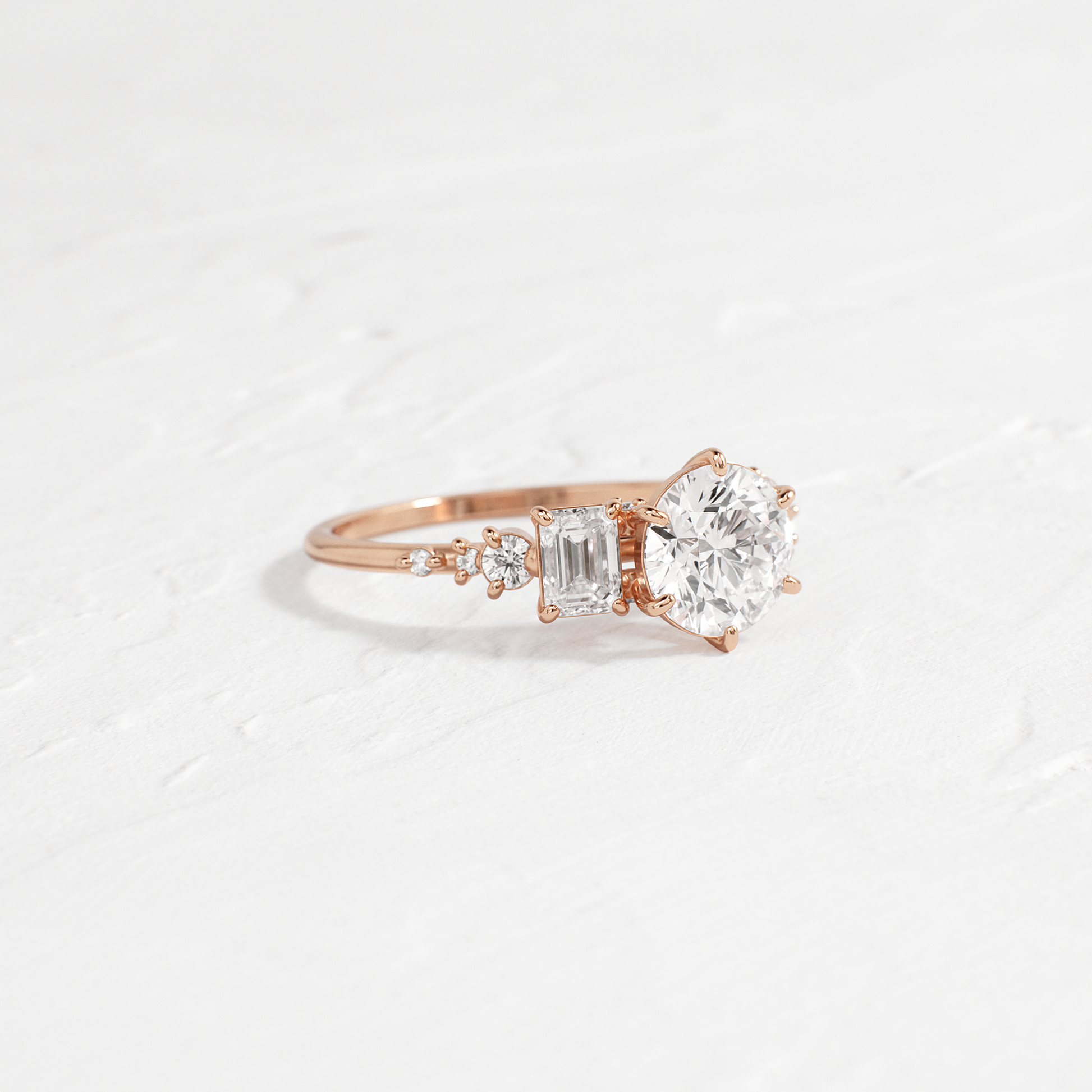 Cluster-Round Lab Grown Diamond Engagement Ring