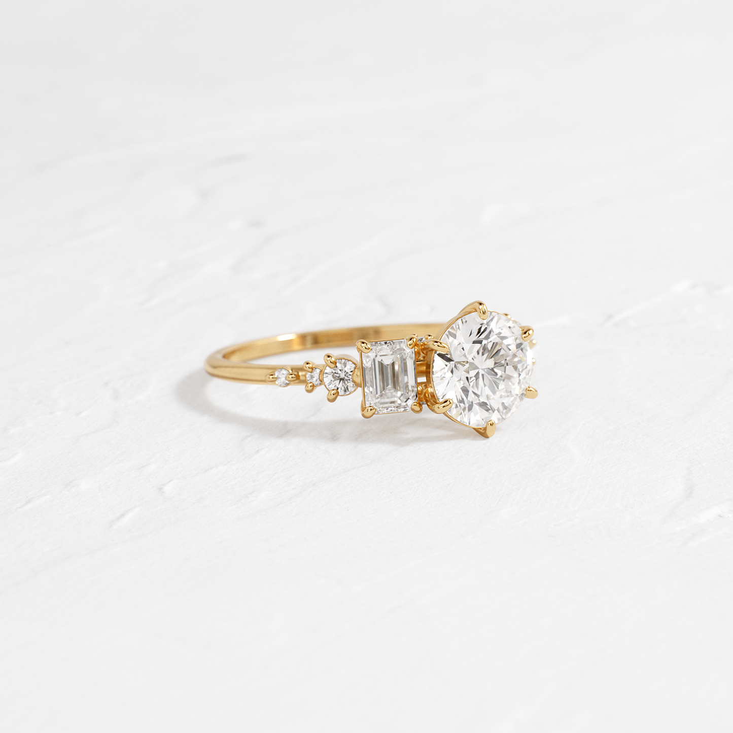 Cluster-Round Lab Grown Diamond Engagement Ring