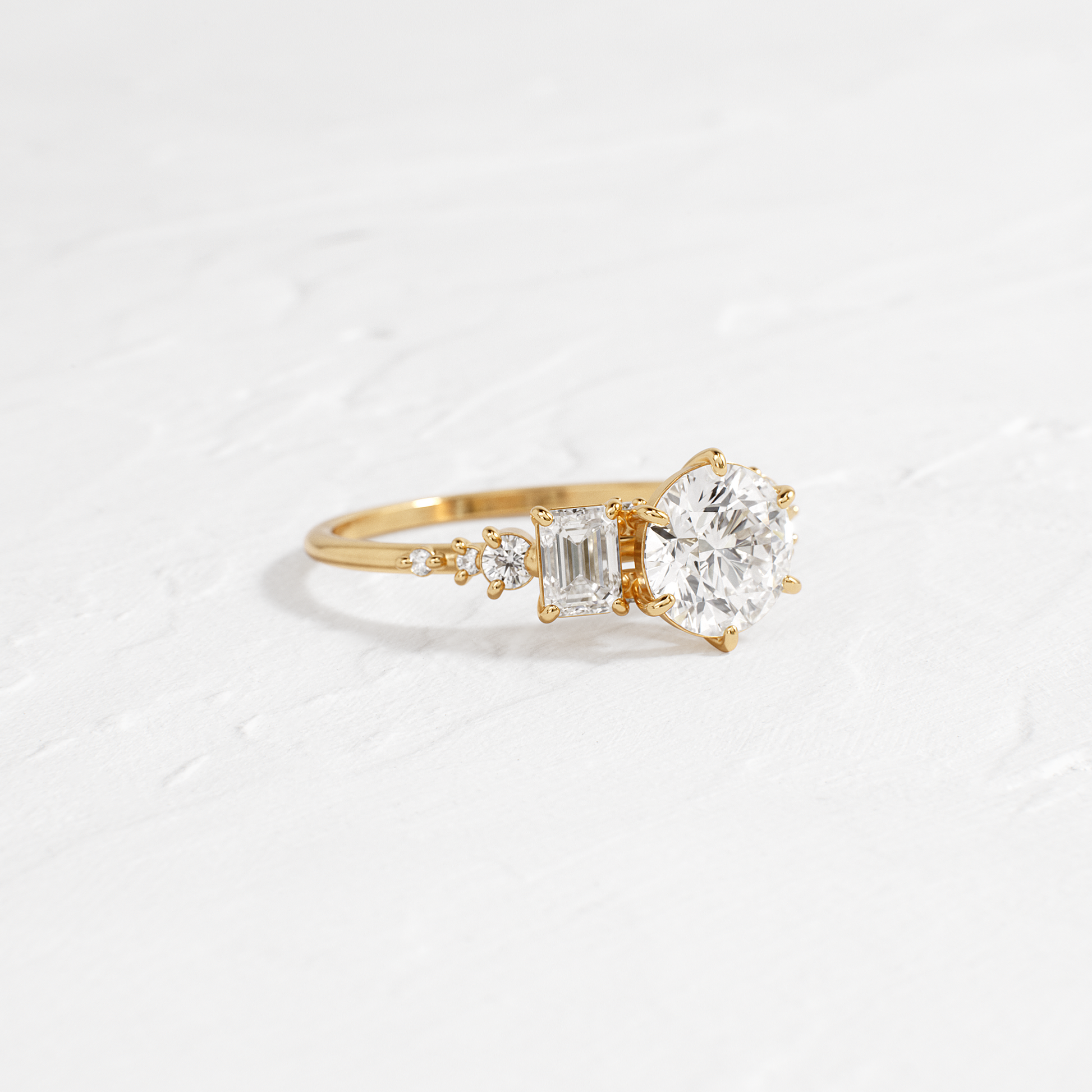 Cluster-Round Lab Grown Diamond Engagement Ring