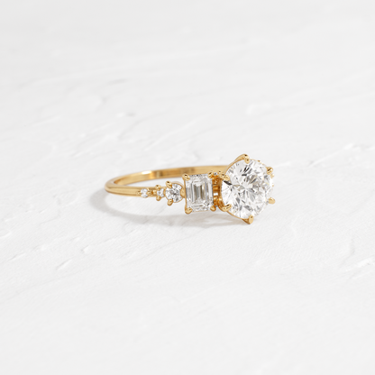 Cluster-Round Lab Grown Diamond Engagement Ring