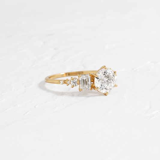 Cluster-Round Lab Grown Diamond Engagement Ring