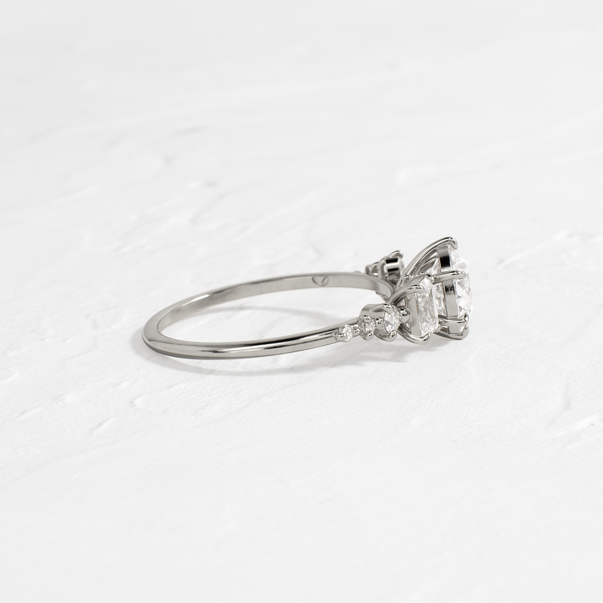 Cluster-Round Lab Grown Diamond Engagement Ring