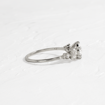 Cluster-Round Lab Grown Diamond Engagement Ring