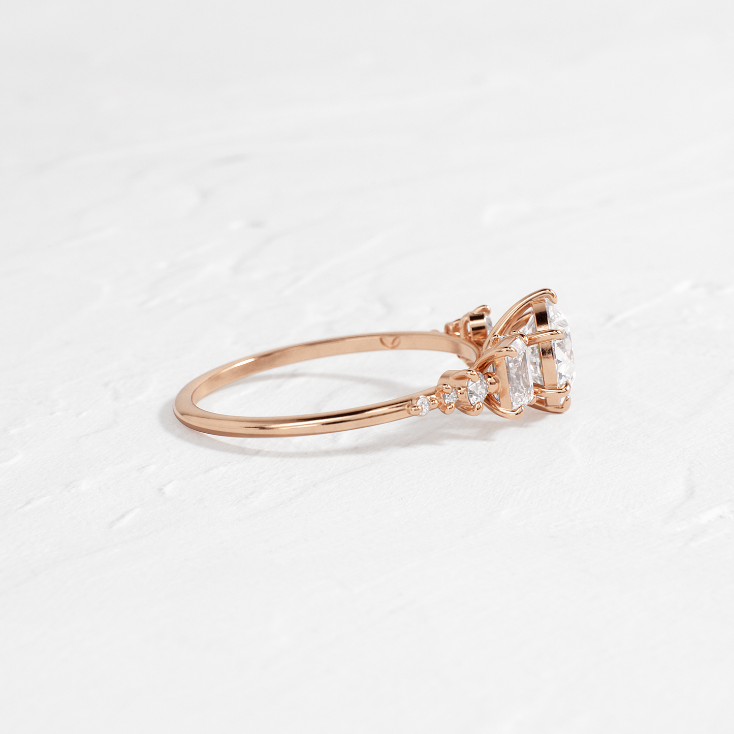 Cluster-Round Lab Grown Diamond Engagement Ring