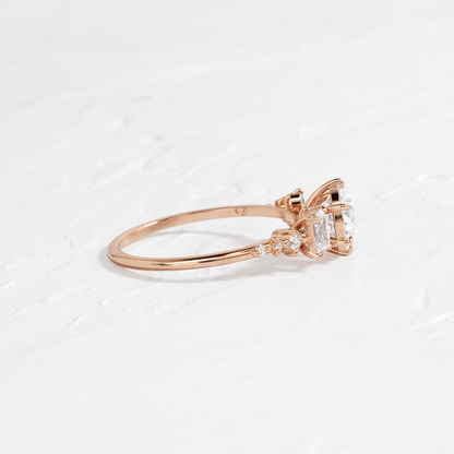 Cluster-Round Lab Grown Diamond Engagement Ring