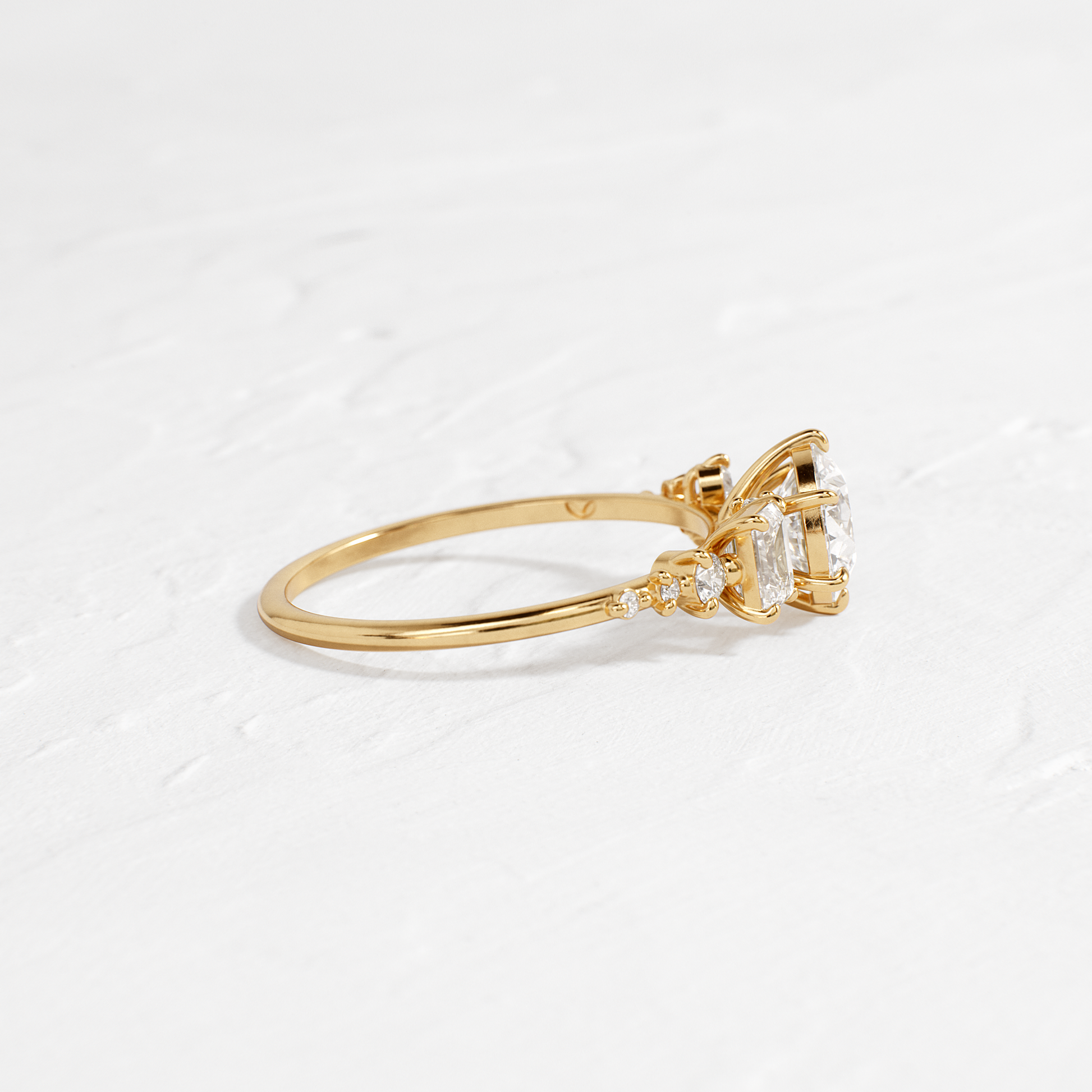 Cluster-Round Lab Grown Diamond Engagement Ring