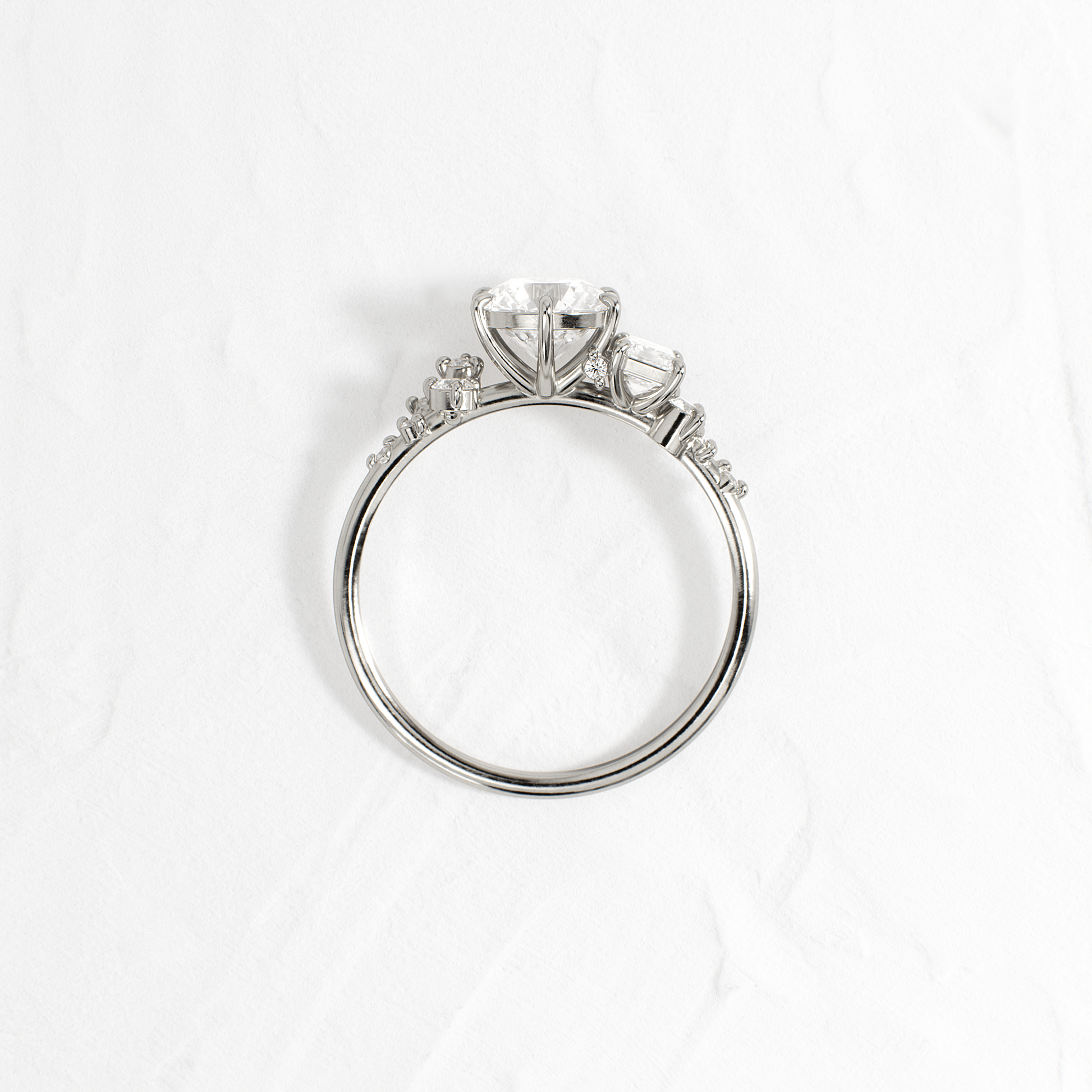 Cluster-Round Lab Grown Diamond Engagement Ring