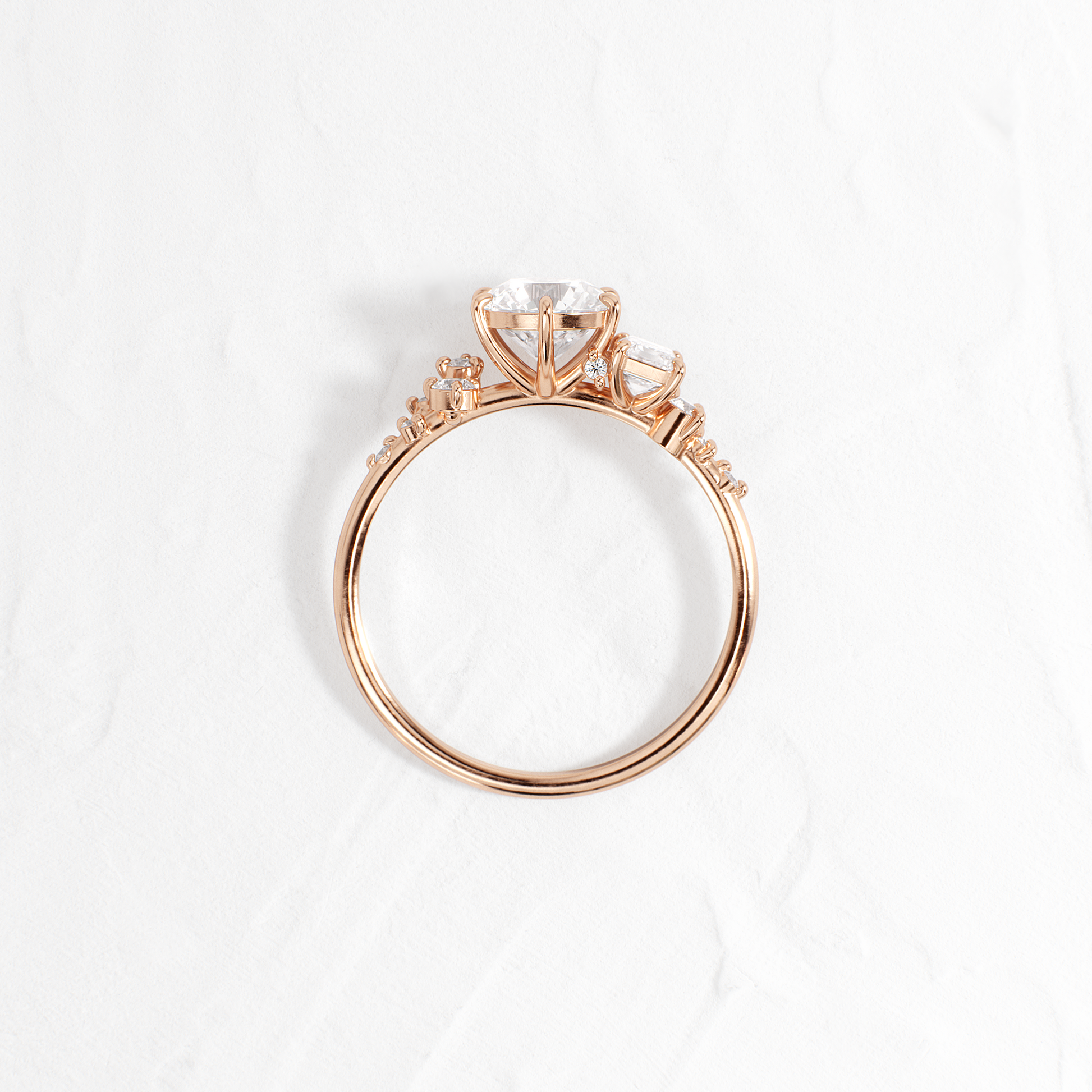 Cluster-Round Lab Grown Diamond Engagement Ring