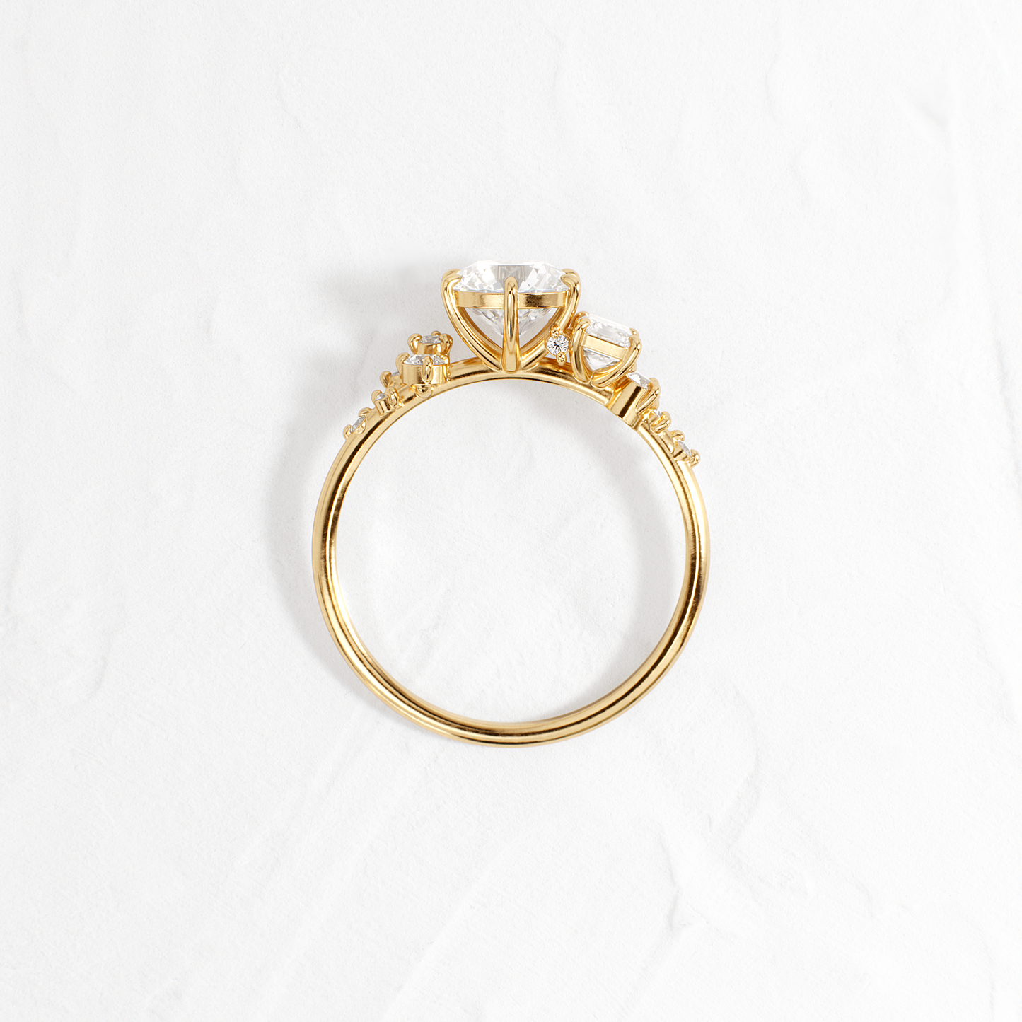 Cluster-Round Lab Grown Diamond Engagement Ring