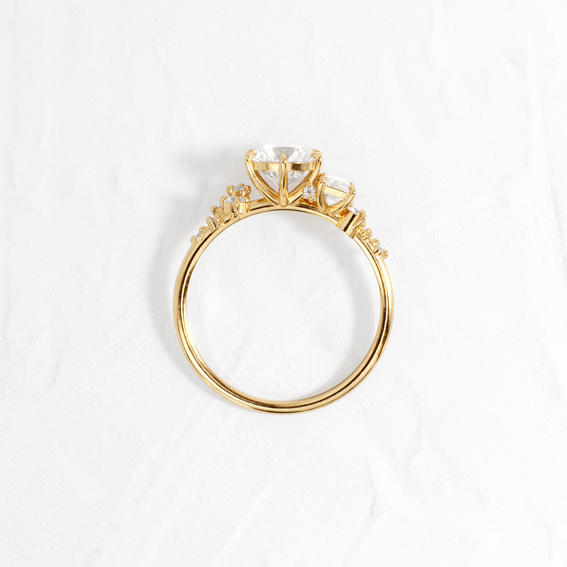Cluster-Round Lab Grown Diamond Engagement Ring
