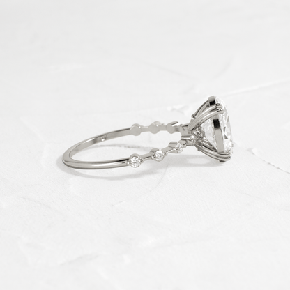 Double Prong Pave-Oval Lab Grown Diamond Engagement Ring