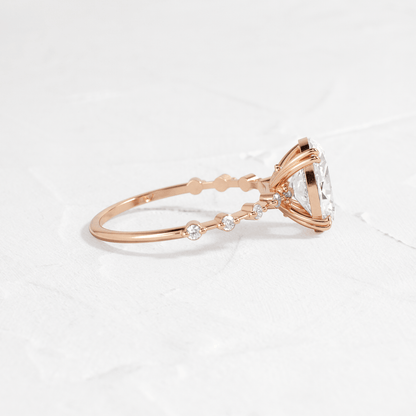 Double Prong Pave-Oval Lab Grown Diamond Engagement Ring