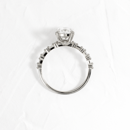 Double Prong Pave-Oval Lab Grown Diamond Engagement Ring