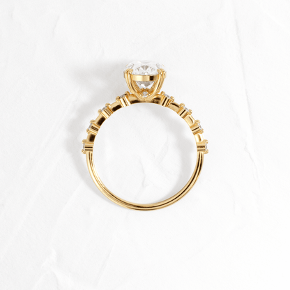 Double Prong Pave-Oval Lab Grown Diamond Engagement Ring