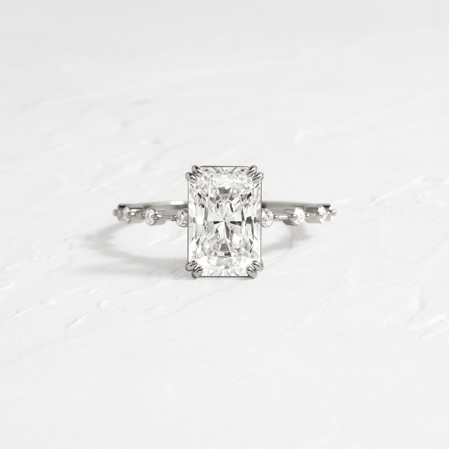 Pave-Radiant Lab Grown Diamond Engagement Ring