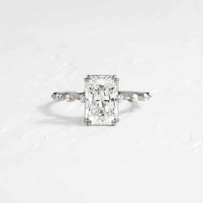 Pave-Radiant Lab Grown Diamond Engagement Ring