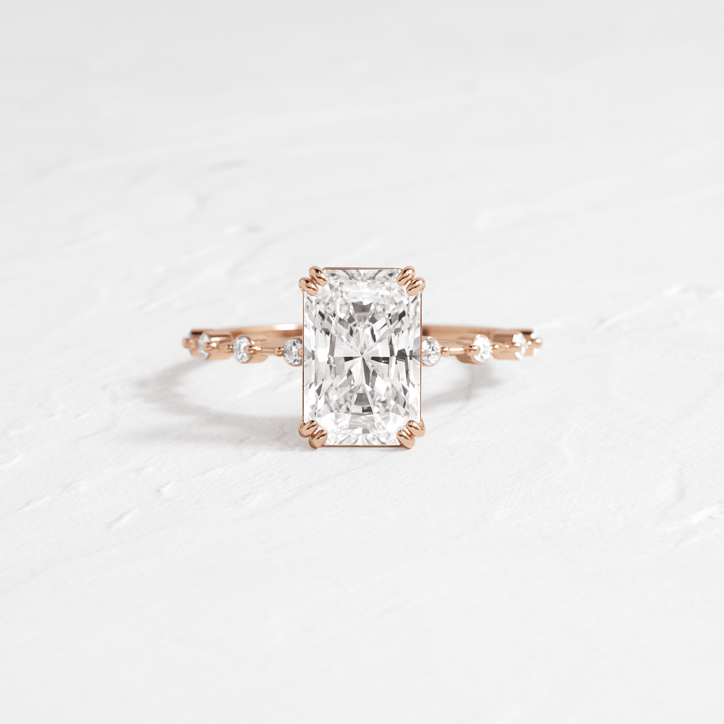 Pave-Radiant Lab Grown Diamond Engagement Ring