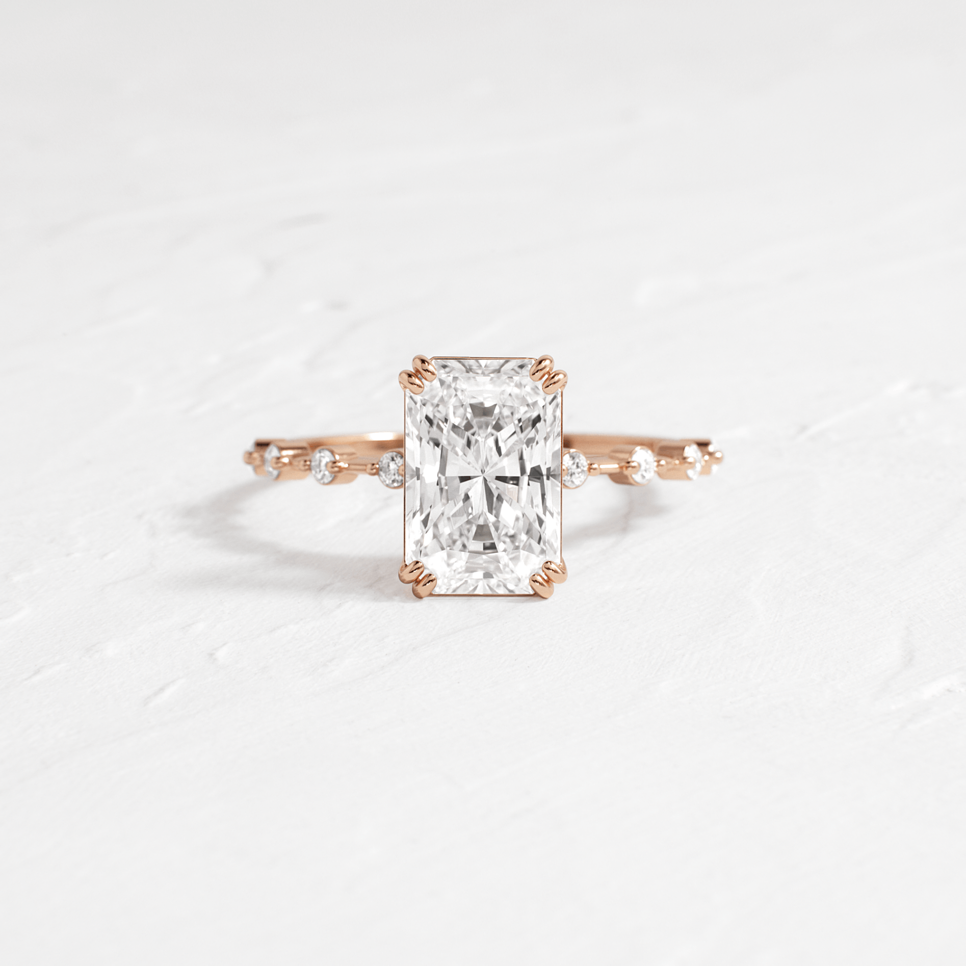 Pave-Radiant Lab Grown Diamond Engagement Ring