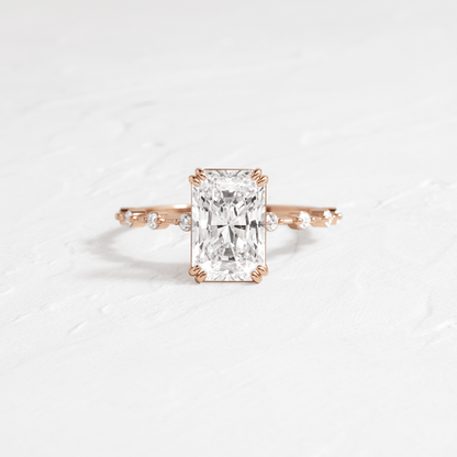 Pave-Radiant Lab Grown Diamond Engagement Ring