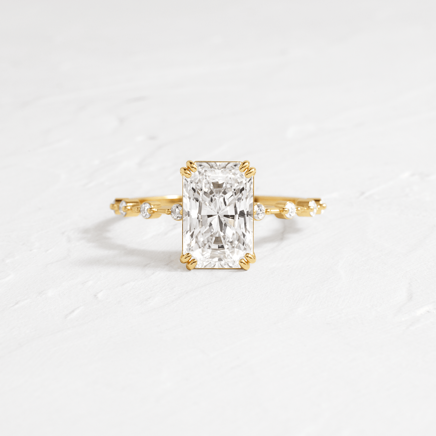 Pave-Radiant Lab Grown Diamond Engagement Ring