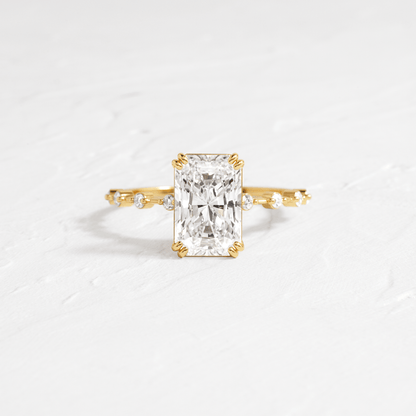 Pave-Radiant Lab Grown Diamond Engagement Ring