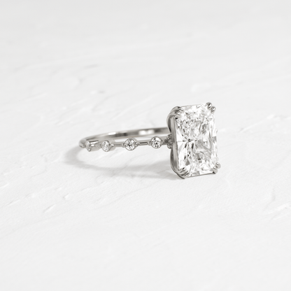 Pave-Radiant Lab Grown Diamond Engagement Ring