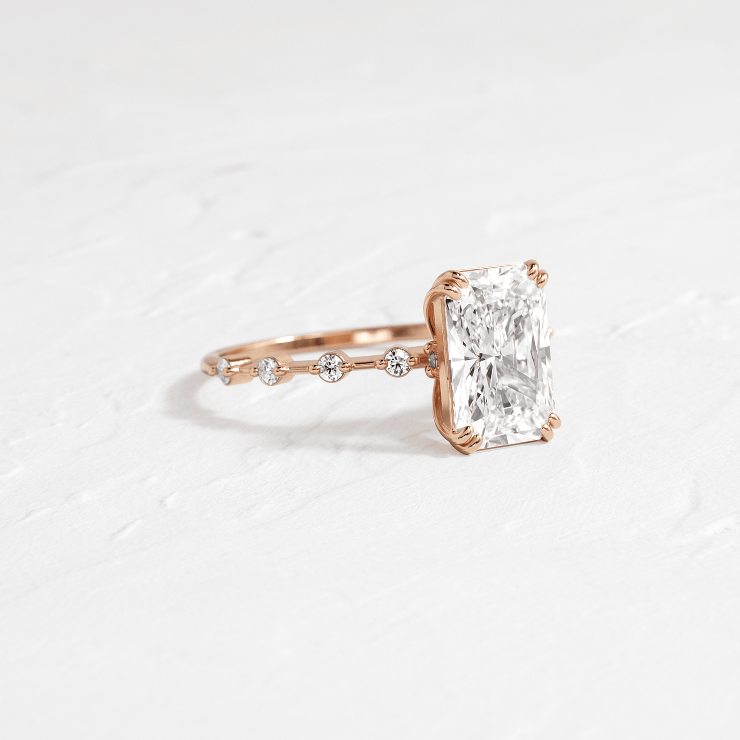 Pave-Radiant Lab Grown Diamond Engagement Ring